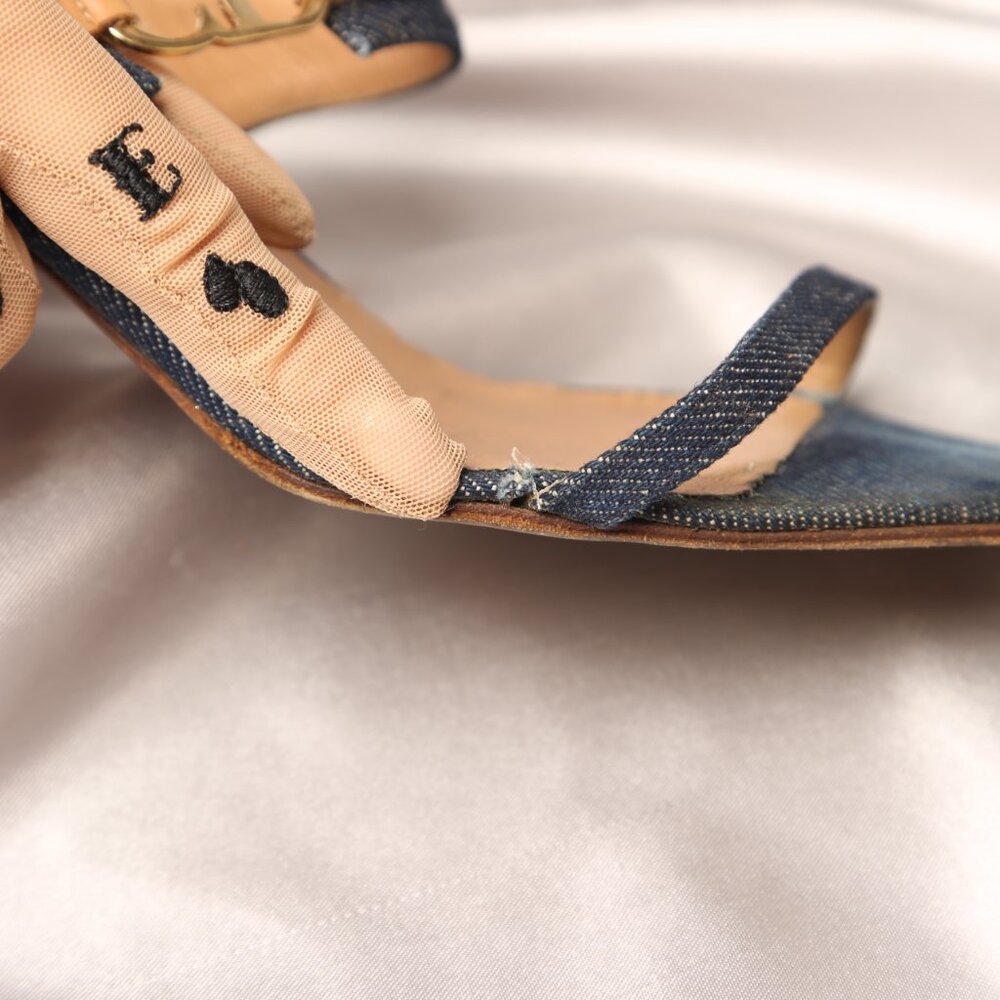 Extremely Rare CHRISTIAN DIOR Denim Sandals - Picture 9 of 9